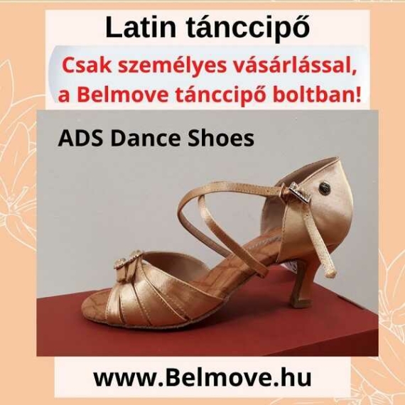 LC1 ADS Dance Shoes Latin tánccipő állítható csattal, pezsgő színben