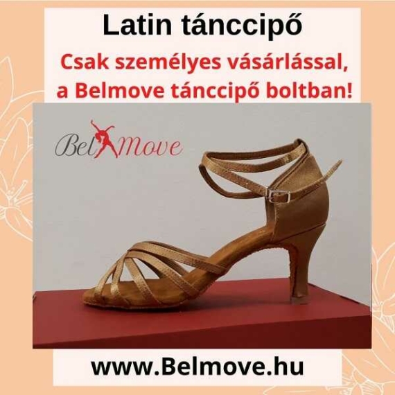 LC10 Belmove Latin cipő bokapántos beige színben