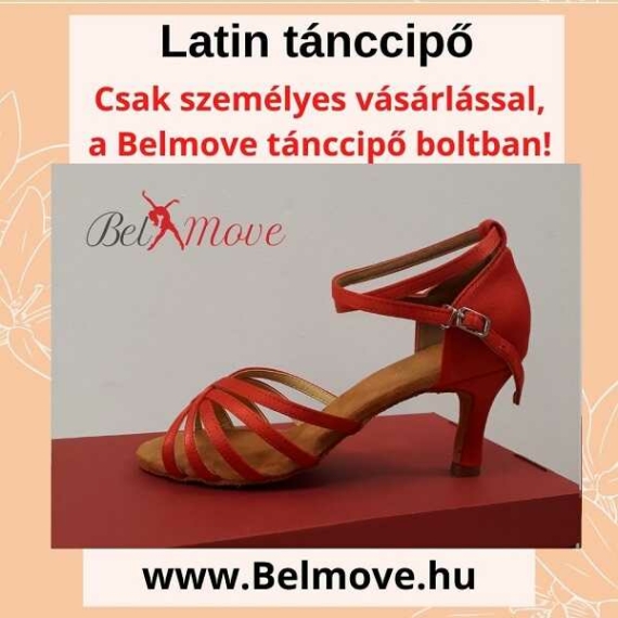 LC11 Belmove Latin tánccipő bokapántos piros színű