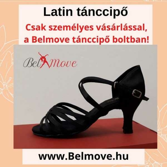 LC12 Belmove Latin cipő keresztpántos fekete színű