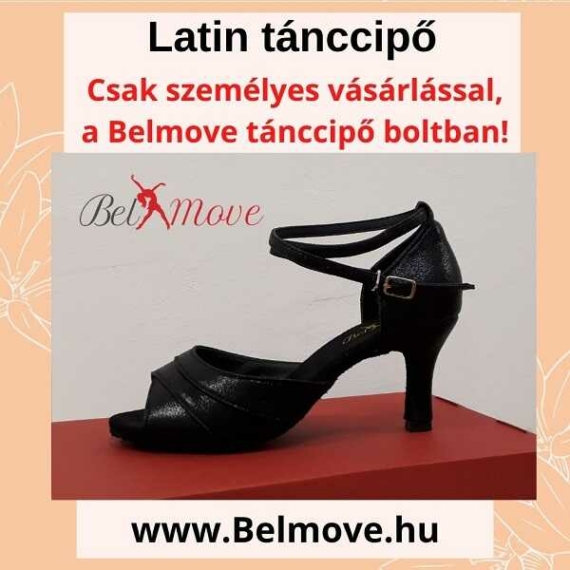 LC4 Belmove Latin cipő bokapánttal, fekete színű