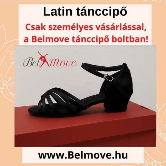 LC5 Belmove Latin tánccipő 3 cm-es sarokkal feketében