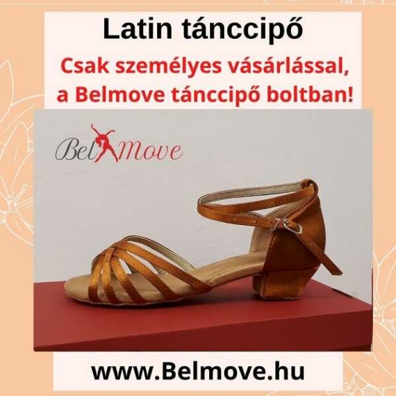 LC6 Belmove Latin cipő 3 cm-es sarokkal óarany színben