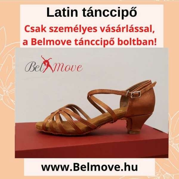 LC8 Belmove Latin cipő 4 cm-es sarokkal óarany színben