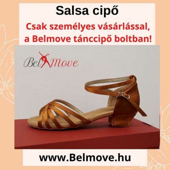 SC6 Belmove Salsa cipő 3 cm-es sarokkal óarany színben