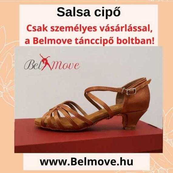 SC8 Belmove Salsa cipő 4 cm-es sarokkal óarany színben