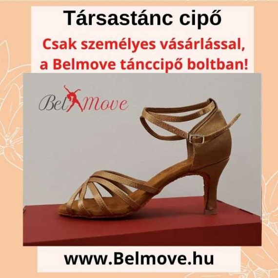TC10 Belmove Társastánc cipő bokapántos beige színben
