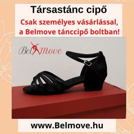 TC5 Belmove Társastánc cipő 3 cm-es sarokkal feketében