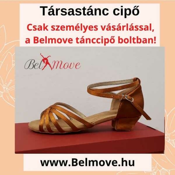 TC6 Belmove Társastánc cipő 3 cm-es sarokkal óarany színben