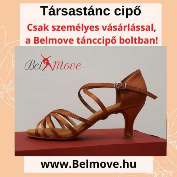 TC9 Belmove Társastánc cipő keresztpántos óarany színű